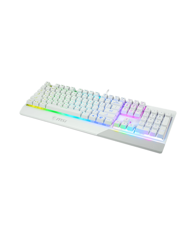 Gaming Keyboard MSI VIGOR GK30, Wired, Mechanical-like plunger switches. 6 zones RGB lighting with several lighting effects. Anti-ghosting Capability. Water Resistant (spill-proof), White