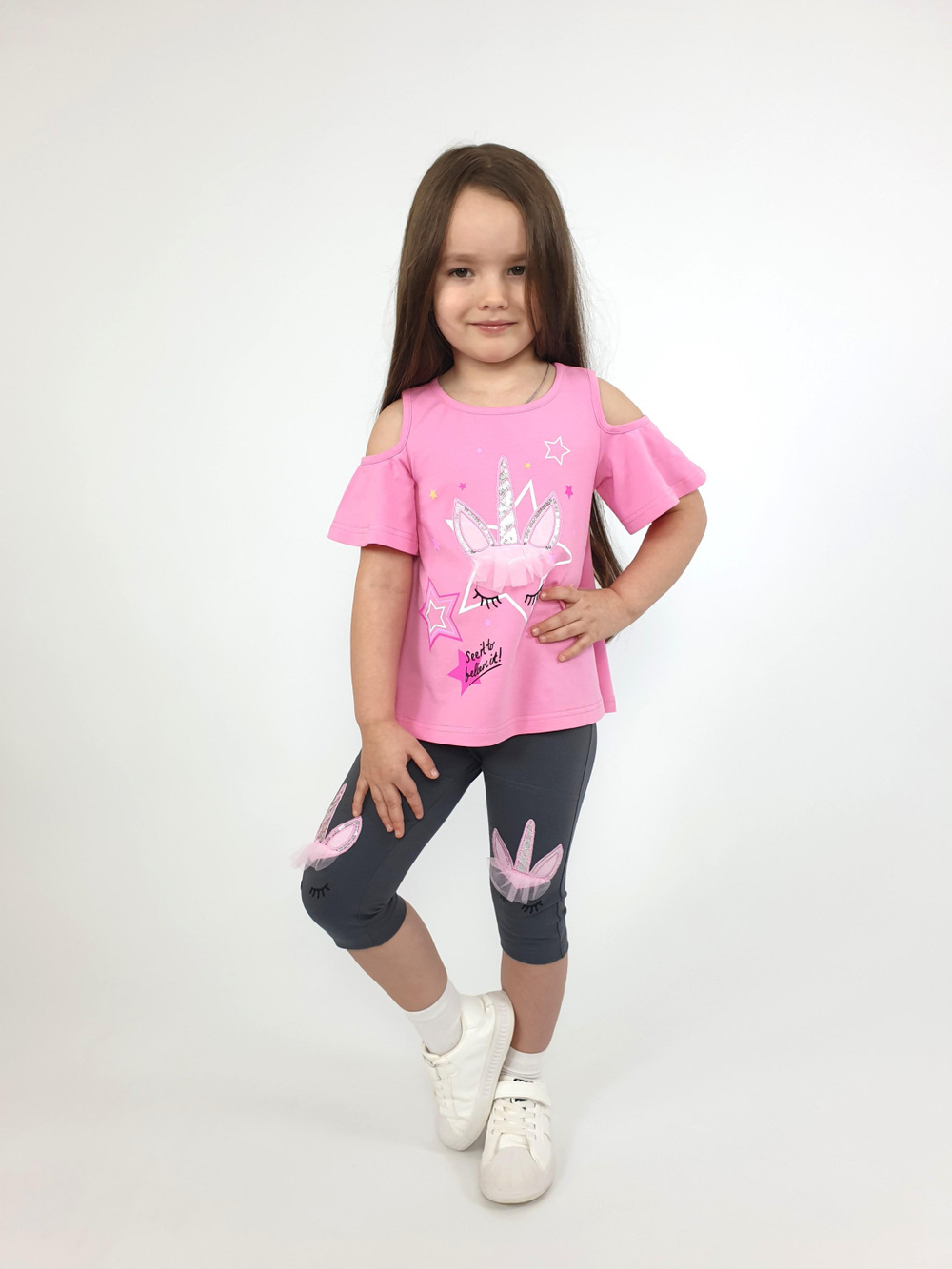 02-124-6 Комплект для девочки (джемпер+ лосины)