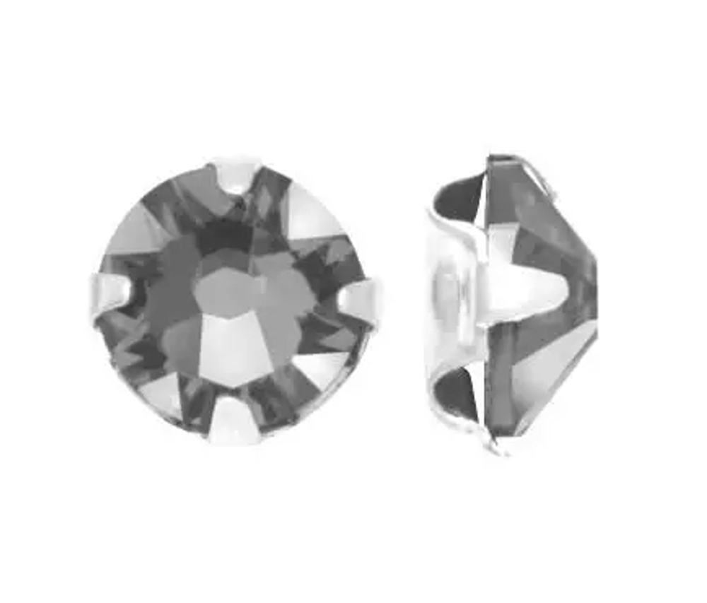 Стразы в цапах "Сваровски" SS16 Crystal AB, 3.9 мм кристалл  082/т.серебр, уп.12 шт