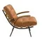 Кресло 5153 из коричневой кожи с подлокотниками из ясеня