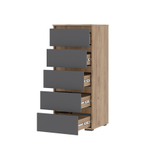 Хелен КМ 03 Комод 5 ящиков Крафт золотой/Графит серый