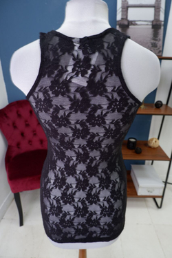 Топ черный кружевной 42 размер