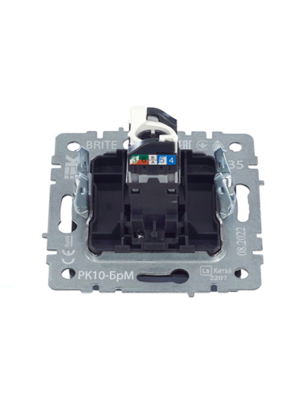 BRITE Розетка компьютерная RJ45 кат.5E РК10-БрМ маренго IEK