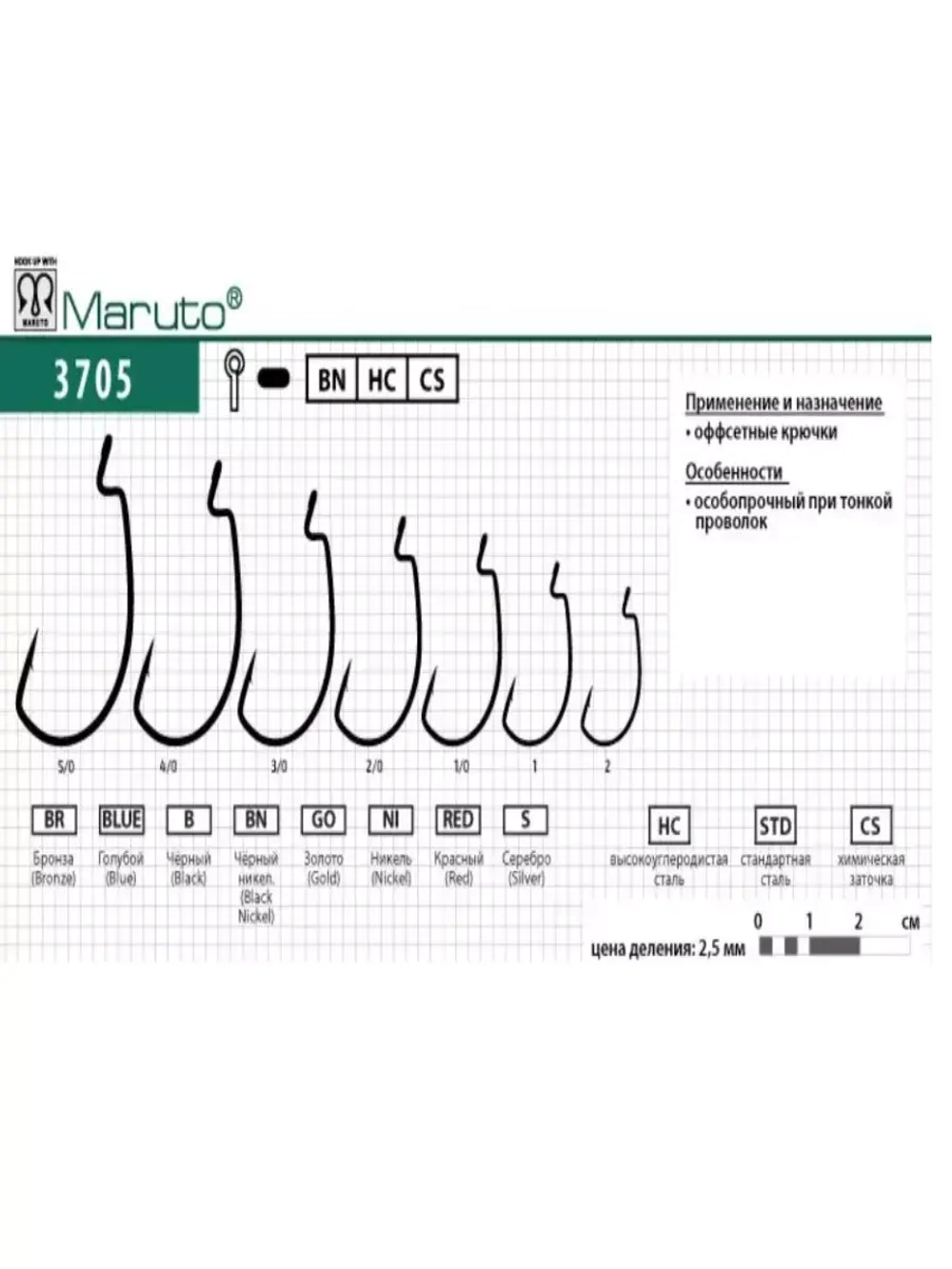 Крючки офсетные 3705 Spin Pro BN №02 (2упк по 5 шт)