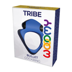 Синее эрекционное виброкольцо 3,2см Cnex Wooomy Tribe Vibrating Cock Ring Blue