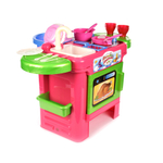 Волшебная Хозяюшка: кухонный набор №3 (кухня+набор посудки+сиденье для куклы) (Нордпласт)