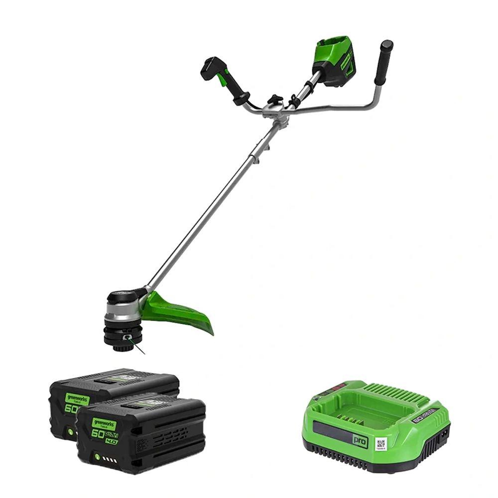 Аккумуляторный триммер Greenworks GD60BCB2K5 60В (2 x 5 Ач, ЗУ) захват 400 мм, 9.7 кг, 2108407U2G