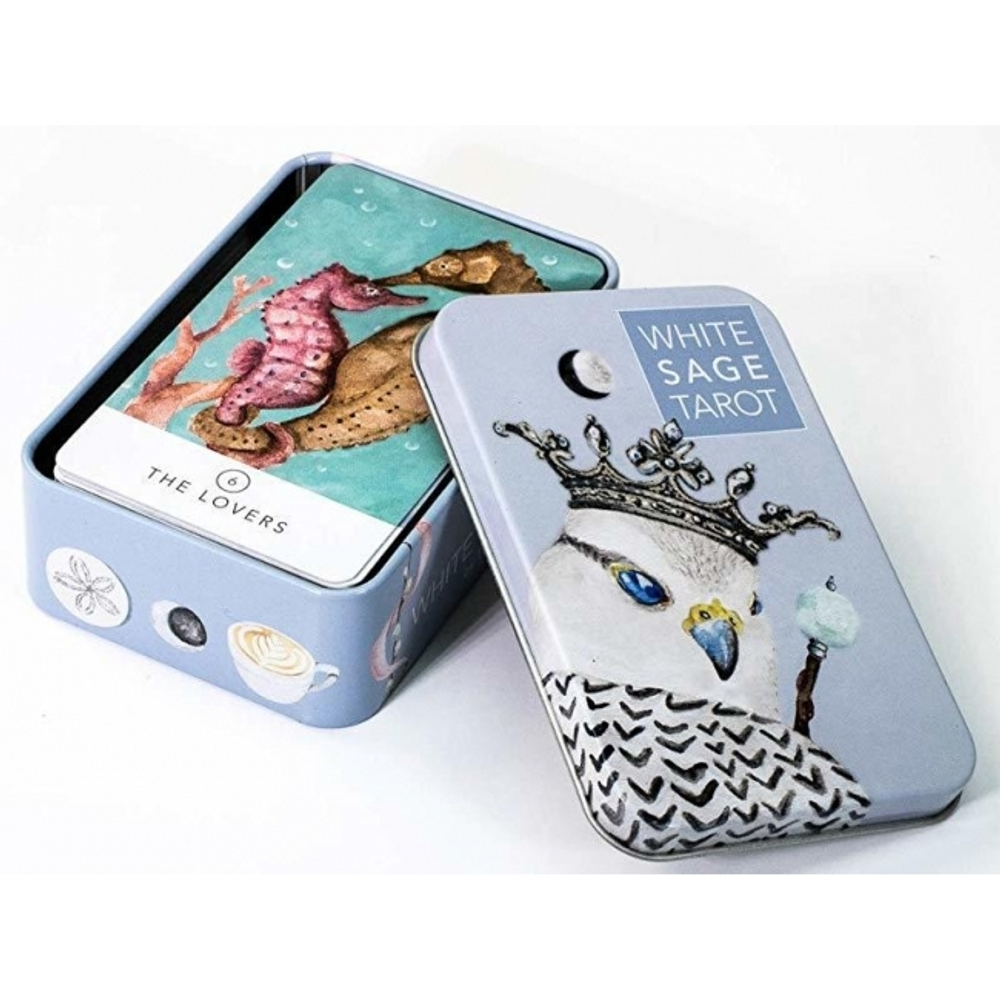 White Sage Tarot in a Tin / Таро Белых Сов в жестяной коробке