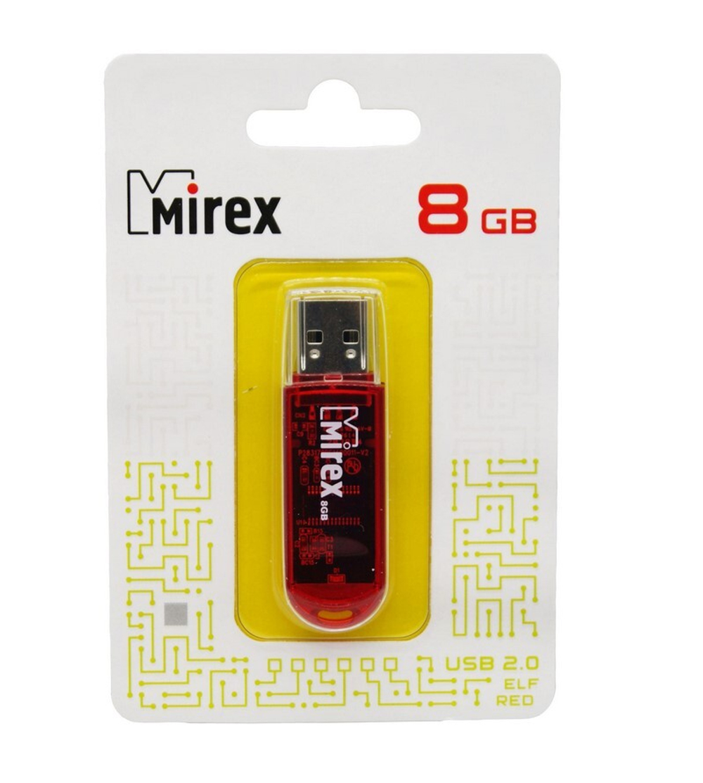USB карта памяти 8ГБ Mirex Elf Red (13600-FMURDE08)
