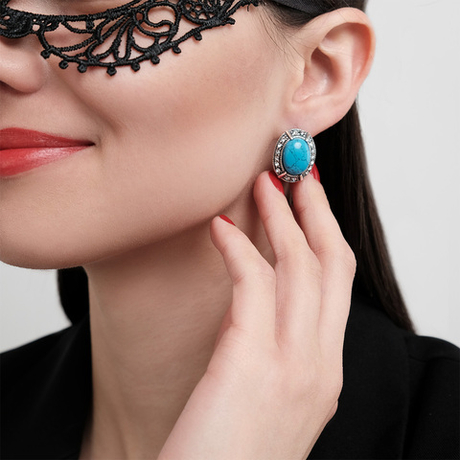 "Кордильеры" серьги в серебряном покрытии из коллекции "Самоцветы" от Jenavi  с английским замком