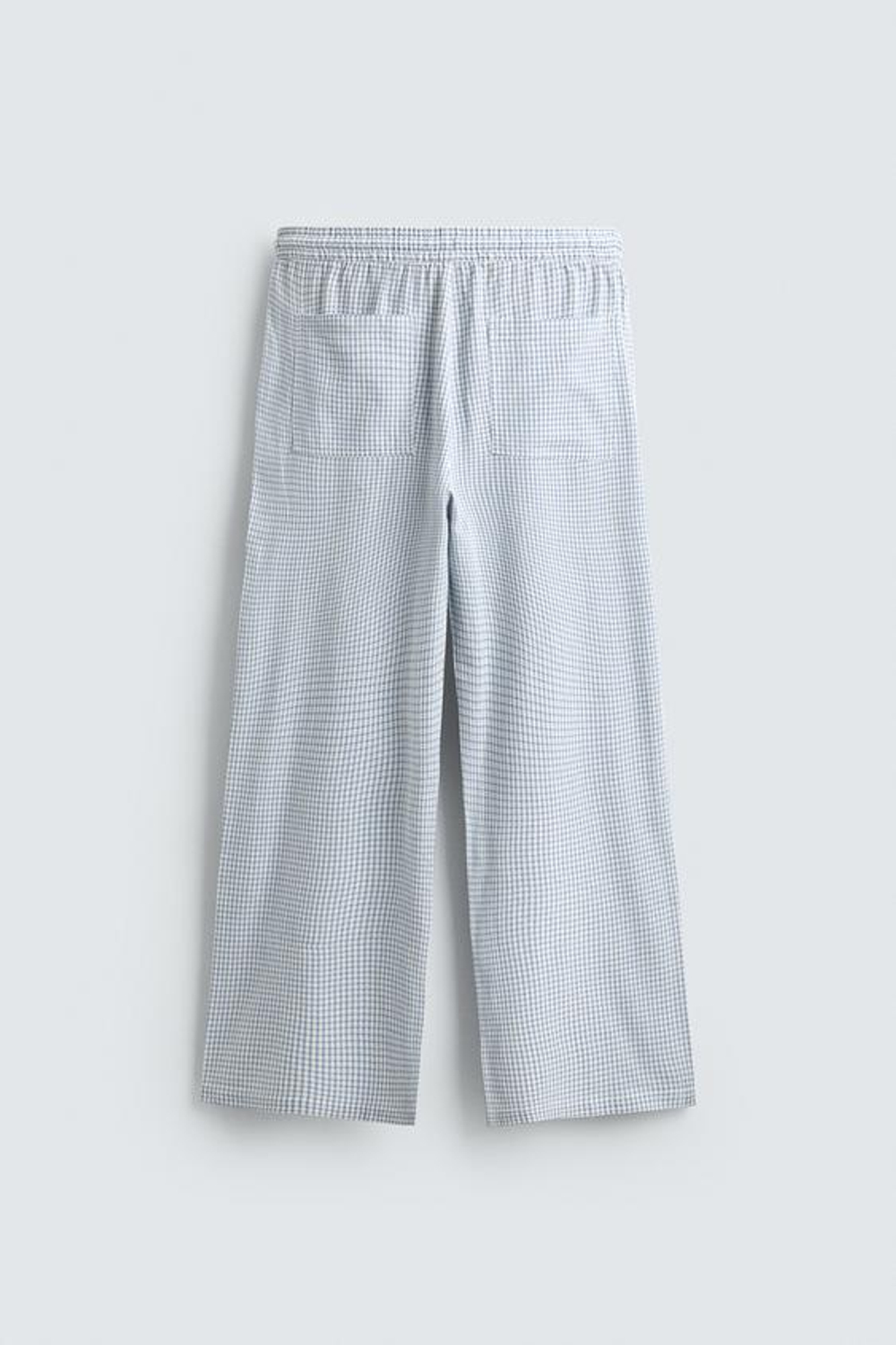ZARA БРЮКИ RELAXED FIT В КЛЕТКУ, НЕБЕСНО-ГОЛУБОЙ