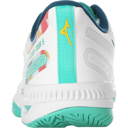 Женские Кроссовки теннисные Mizuno Wave Exceed Tour 5 AC - white/turquoise/moroccanblue
