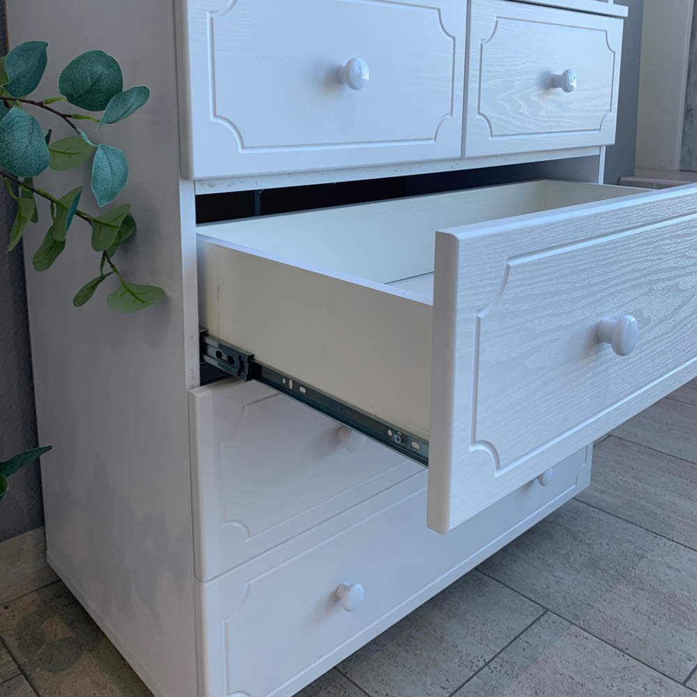 Комод детский с пеленальной доской Ульяна-(6) МДФ 800/5 (белый)