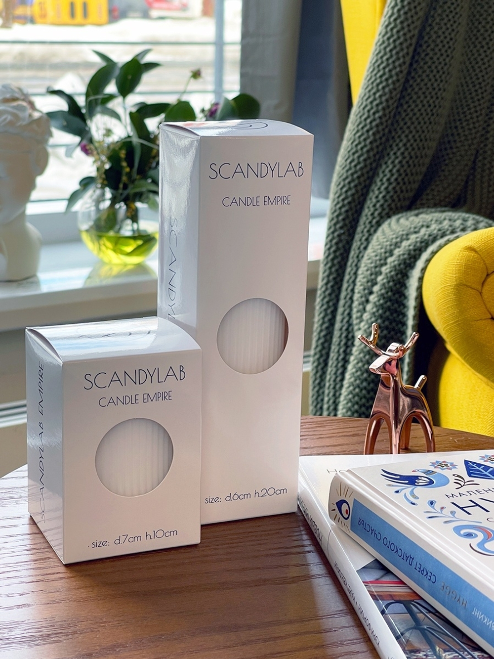 Декоративная свеча 7х10см SCANDYLAB Empire White SL-ES01