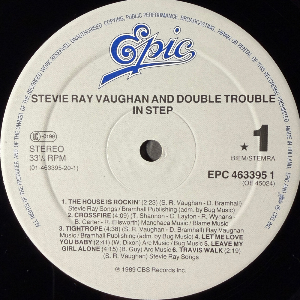 Stevie Ray Vaughan And Double Trouble ‎– In Step (Голландия 1989г.)