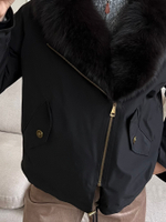 Парка Extra Lux с натуральным мехом черный