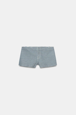 ZARA МИНИ-ШОРТЫ В ПОЛОСКУ, СИНИЙ