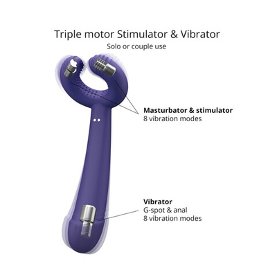 Темно-синий вибратор для пар Please Me Multi Vibrator (Цвет: темно-синий)