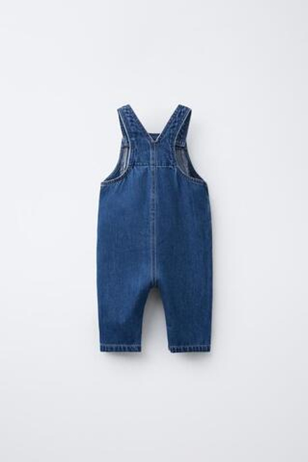 ZARA ДЖИНСОВЫЙ КОМБИНЕЗОН, ВЫЦВЕТШИЙ СИНИЙ