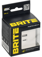 BRITE Розетка USB A+C 45Вт высокоскоростная зарядка РЮ11-2-БрБ белый IEK