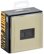 FORTE&PIANO Розетка компьютерная двойная RJ45 кат.5E FP833M металл серый сланец IEK