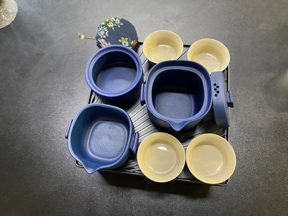 Набор для чайной церемонии "Синий", керамика, 9 элементов, 4 персоны