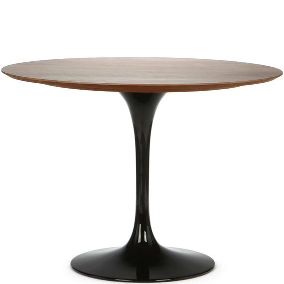 Стол Tulip Wood, Ø100 см, орех с черной ножкой