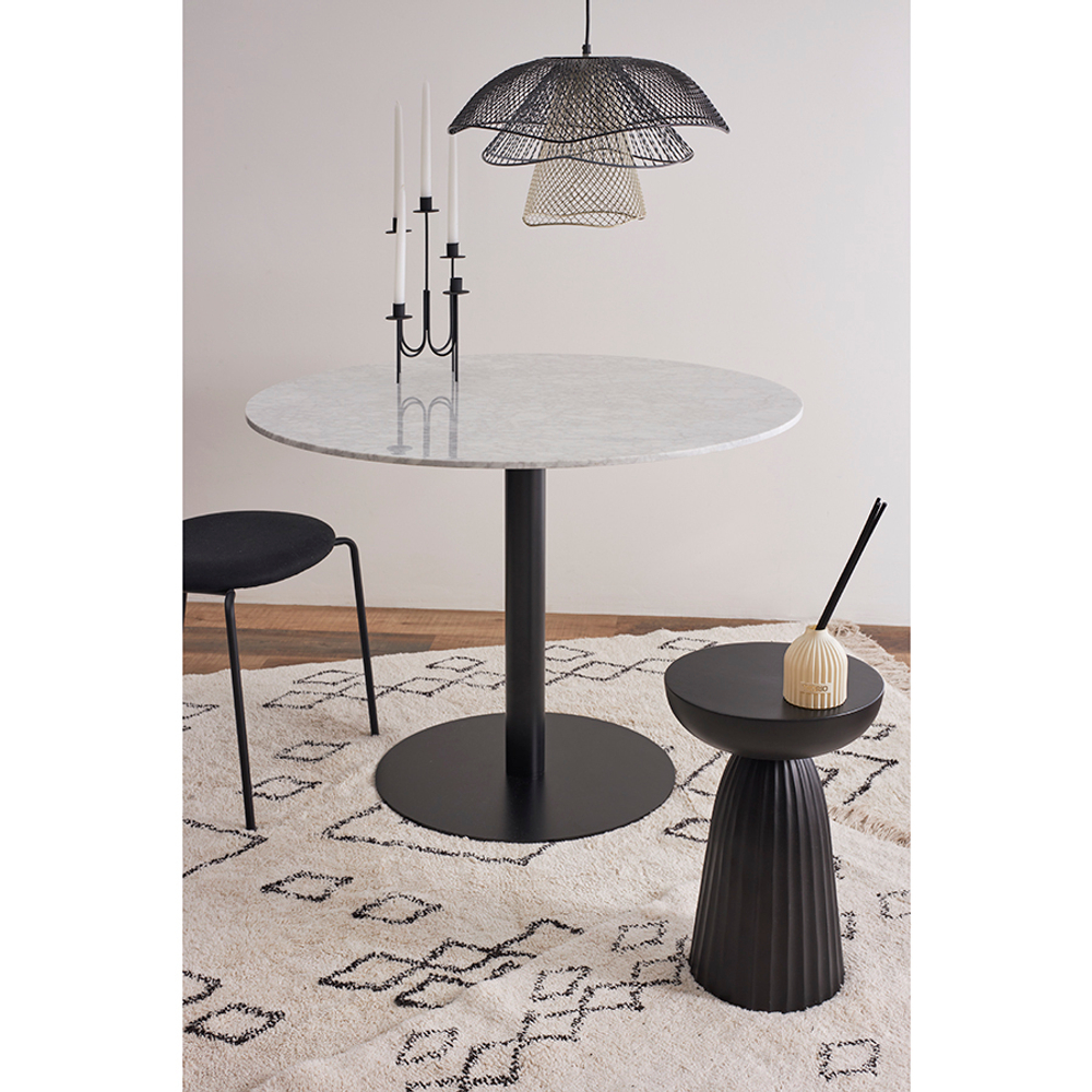 Стол обеденный trond, D100 см, белый мрамор/черный