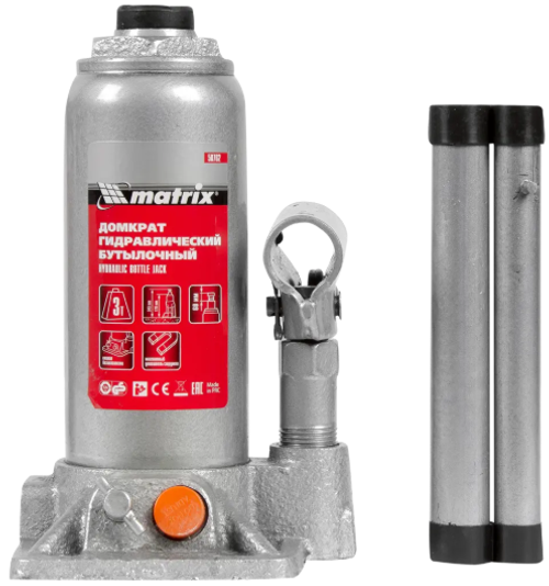 Домкрат бутылочный 3т, 194-372мм Матрикс