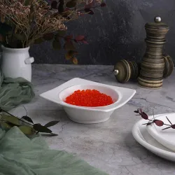 Соусник 100 мл 12*12 см h4 см с бортом Asymmetry квадратный белый фарфор NEW P.L. Proff Cuisine [6]