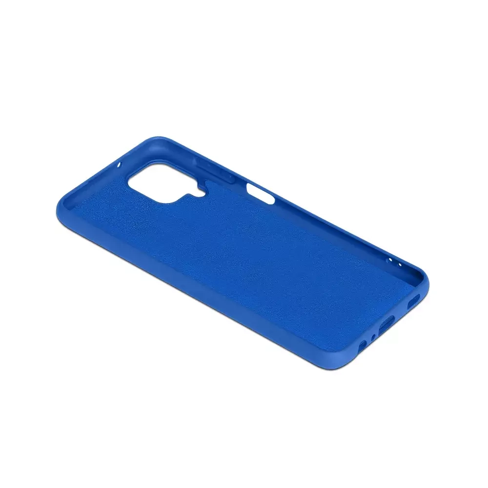 Силиконовый чехол с микрофиброй для Samsung Galaxy A22/M22 blue DF