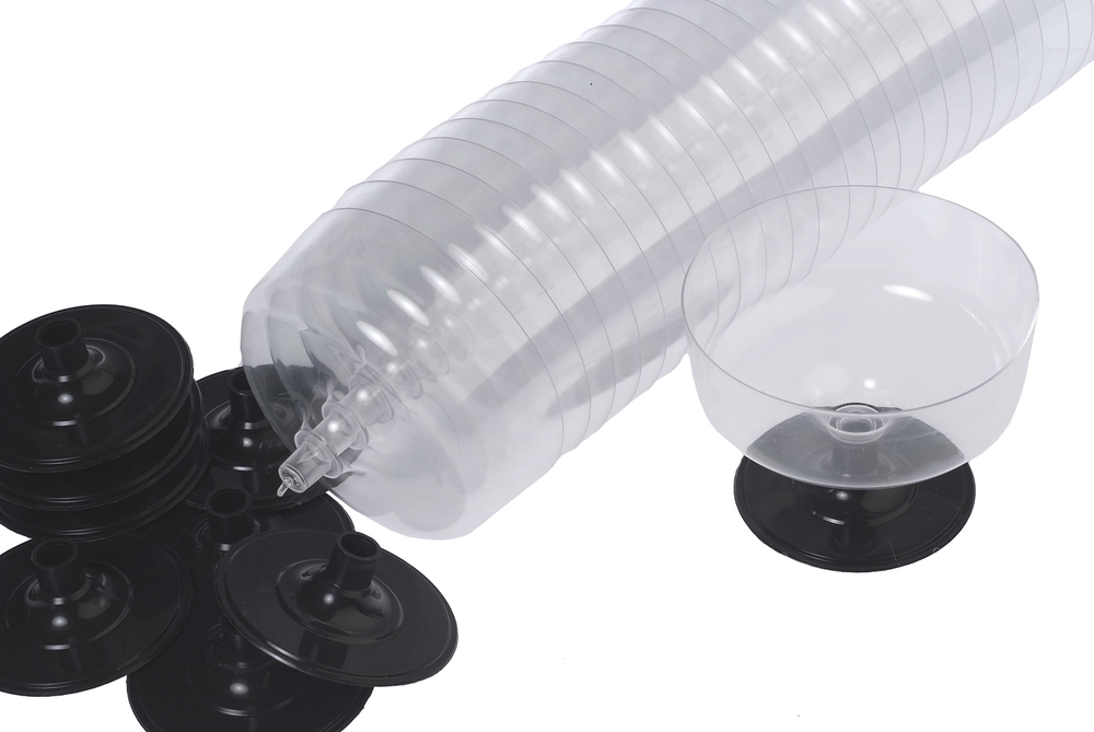 Креманка Кристалл 180мл пластиковая прозрачная со съемной черной ногой 25шт./уп., цена за уп.