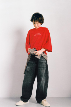 ZARA ФУТБОЛКА С НАДПИСЬЮ, КРАСНЫЙ