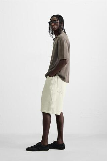 ZARA ПОЛО ИЗ ТРИКОТАЖА С ЭФФЕКТОМ СТИРКИ, ШОКОЛАДНЫЙ