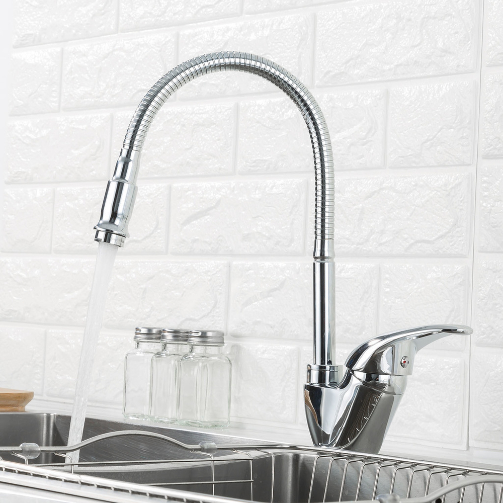 Смеситель для кухни 40к F4303-1 FRAP (гибкий излив, п/гайку, хром, латунь)