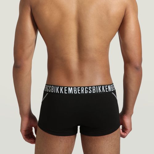 Мужские трусы хипсы набор 2 в 1 черные Bikkembergs BKK1UTR06BI1111