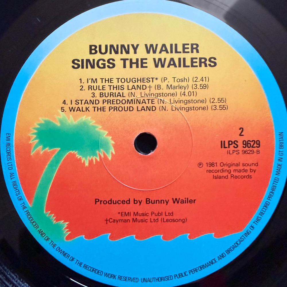 Bunny Wailer ‎– Sings The Wailers (Англия 1981г.)