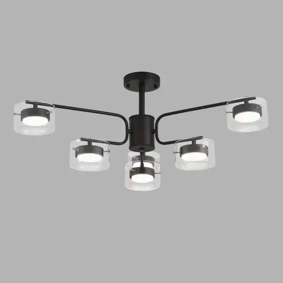 8349/6C COMFI черный/прозрачный, металл/стекло Светильник потолочный LED GX53 6*7W 220V NATALINA