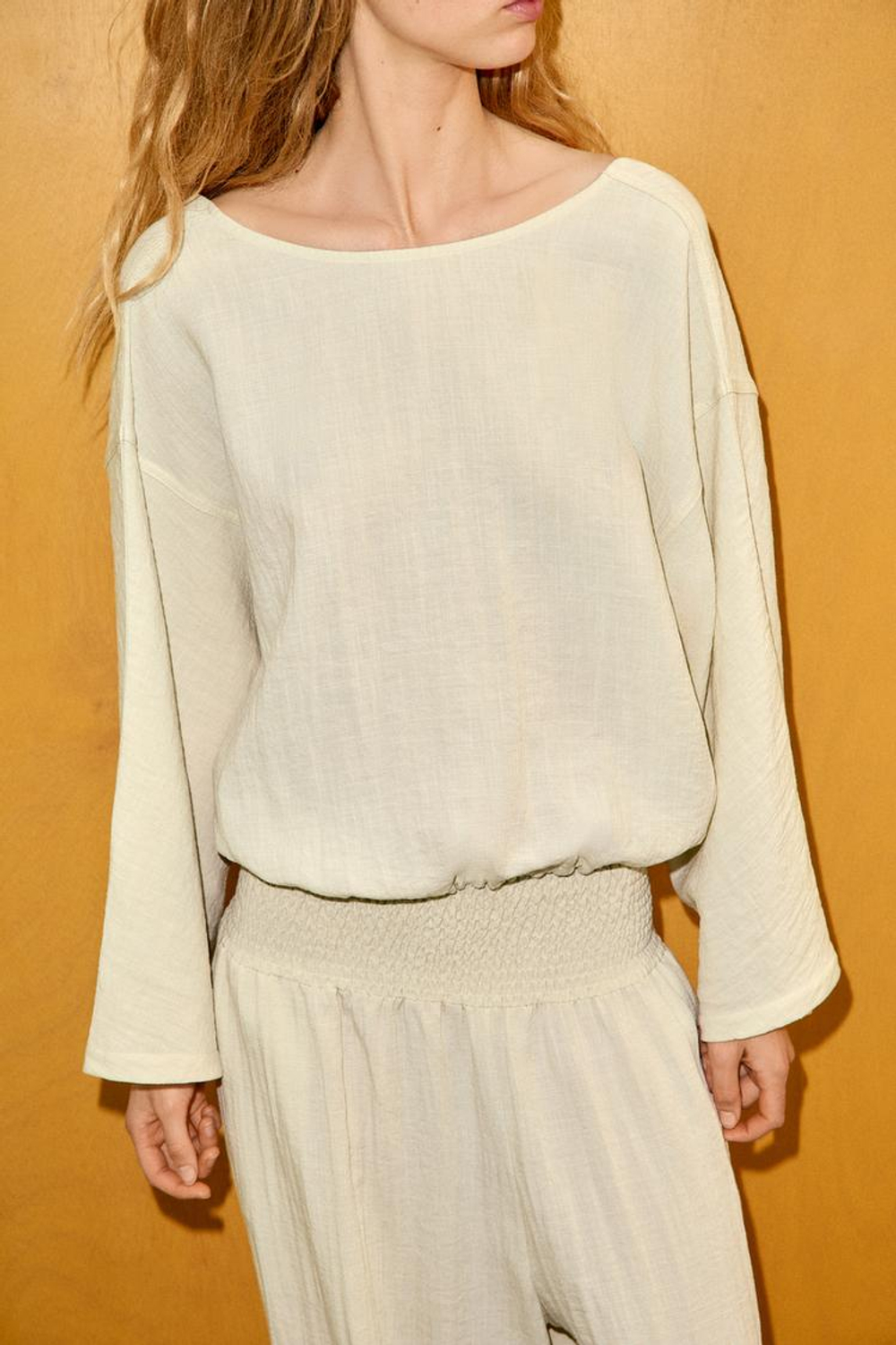 ZARA РУБАШКА-НАКИДКА, БЕЖЕВЫЙ