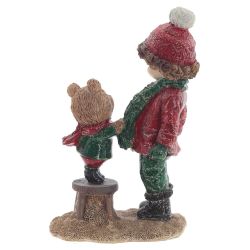 GAEM Фигурка декоративная "Мальчик и медвежонок", L8,5 W5 H13,5 см