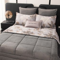 Комплект постельного белья с одеялом Сатин Велюрия Люкс «Пальмовая идиллия»