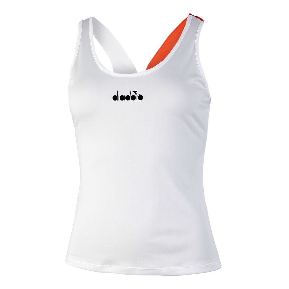 Женская теннисная майка Diadora Tank Top Women - White, Orange