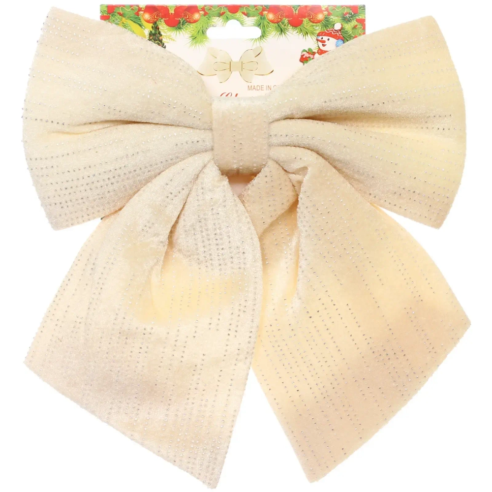 Бант на ёлку «Очарование» 20*25 см, Шампань