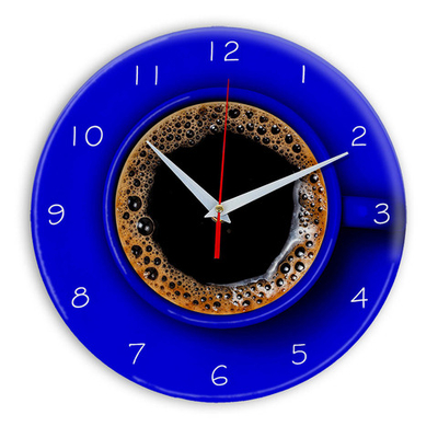 Часы кухонные настенные Идеал "Синяя2 чашка кофе", круг 28 см