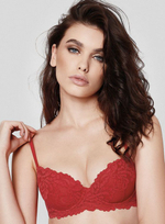 Комплект Pizzo Romantic: балконет и трусики-слипы (Размер: 3B) (Цвет: красный)