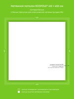 Матовый натяжной потолок 16.4 м2