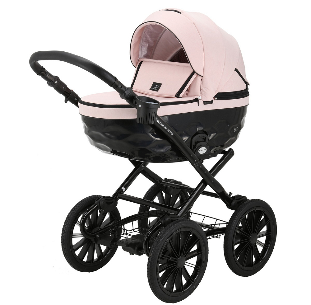 Детская коляска Adamex Chantal Retro 2 в 1 C215 (пудровый)