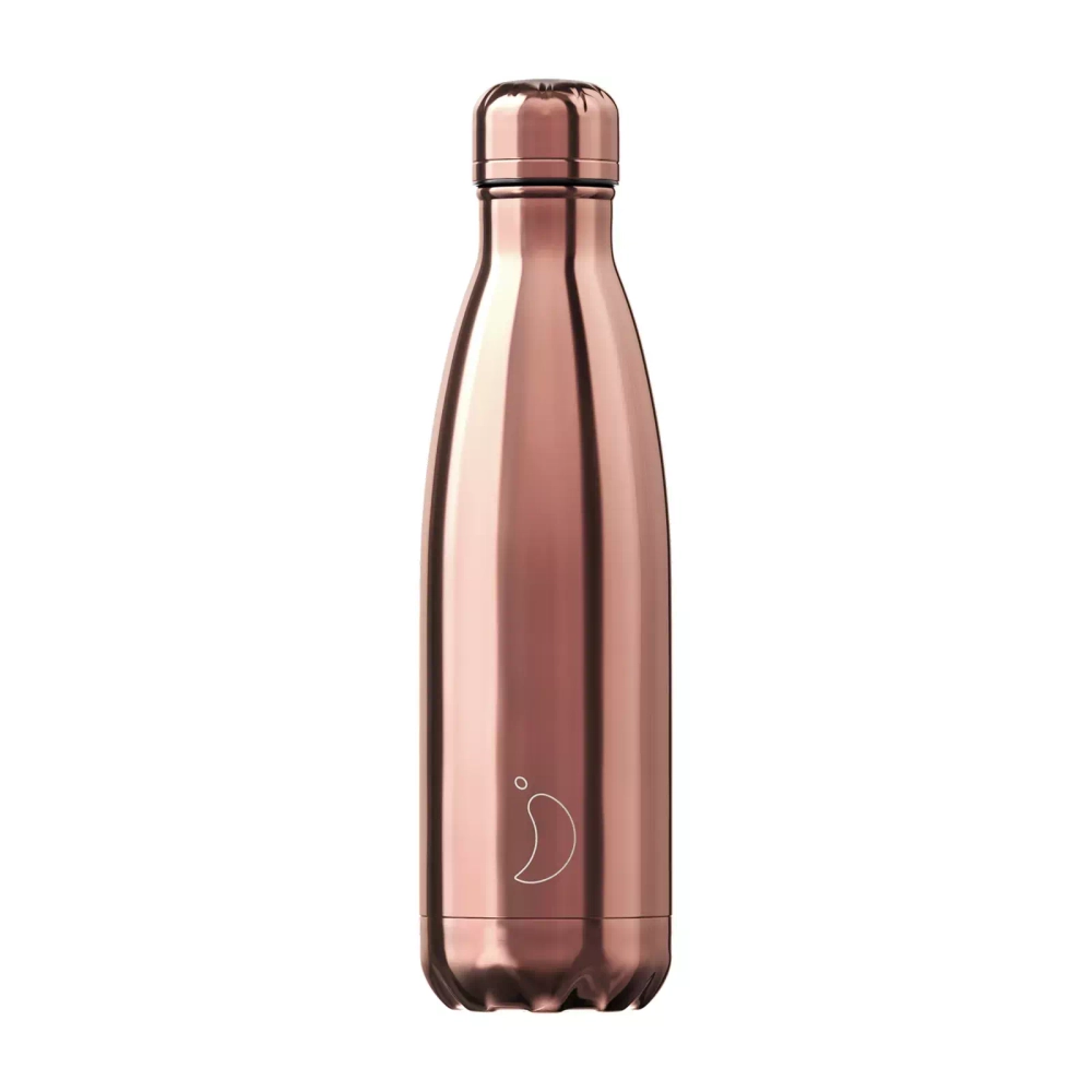 Chilly's Bottles - Хромированная термобутылка розового золота емкостью 500 мл. / артикул   B500CHRGO  / GTIN 5056243500024