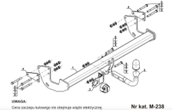 Фаркоп Steinhof M-238 для Mercedes V-Class w447 2014-, Vito w447 2014-(паспорт и сертификат в комплекте)(без электрики)