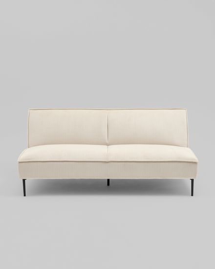 Диван прямой раскладной Кассель велюр рельефный молочный